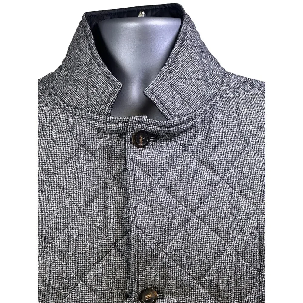 'Reserve' Patrick James Black or Check Reversible Quilted Insulated Vest-Mens L - Picture 2 of 10